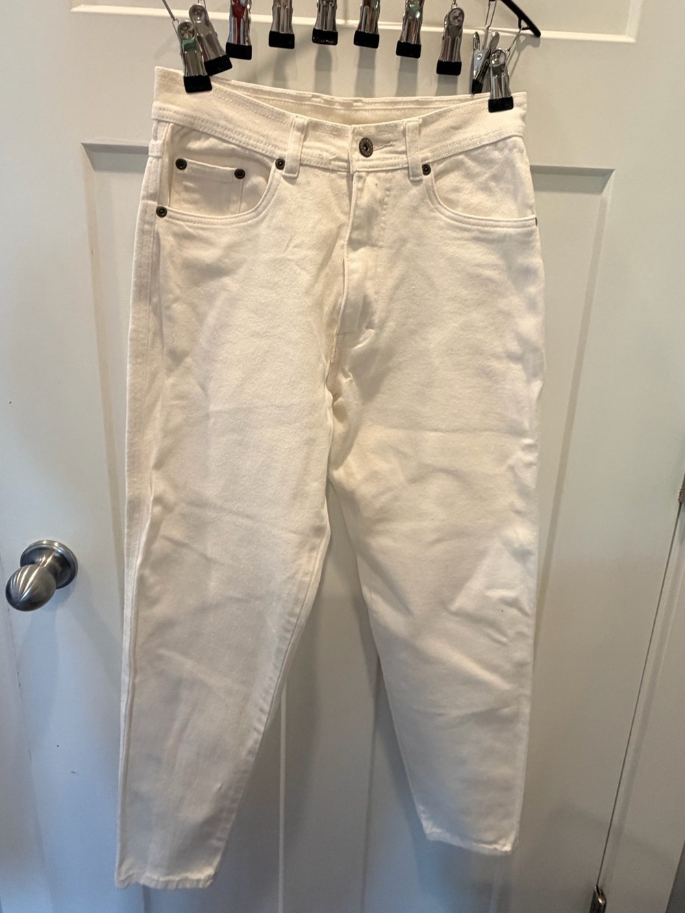 Vintage Bill Blass White Jeans Women’s 6P Straight Leg Stretch Denim Pants